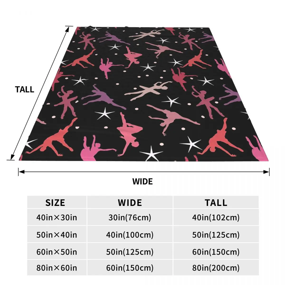 Dance Rhythmic Gymnastics Pattern Blanket Flannel Sofa Throw Blanket Lightweight for Couch Bedding Office Throws Bedspread Quilt