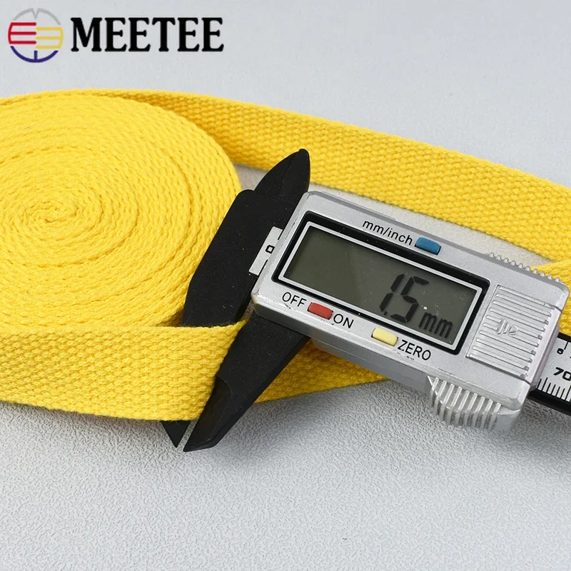 8M 20-50mm Polyester Cotton Webbings 1.5mm Thick Canvas Ribbon Belt Bag Webbing Knapsack Strapping Sewing Belts Accessories