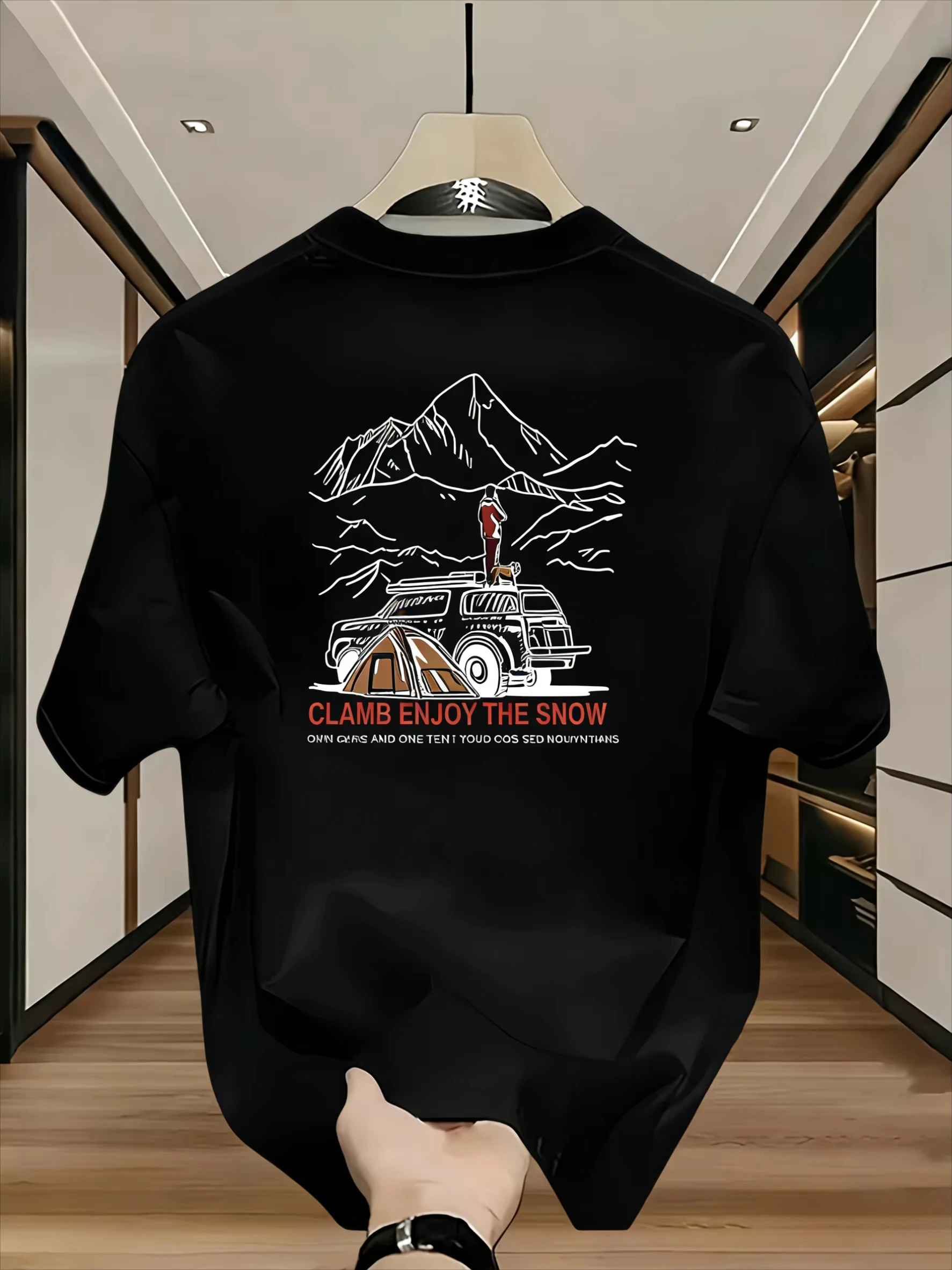 Summer Cotton Men's T Shirt Soft Breathable Fabric Fashionable Train Pattern Comfortable Fit Suitable Daily Home Wear