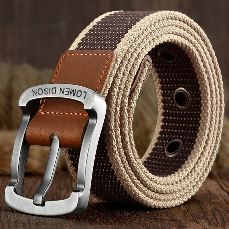 Men's and women's belt needle buckle canvas belt casual cargo belt Korean version of the tide male student youth outdoor belt