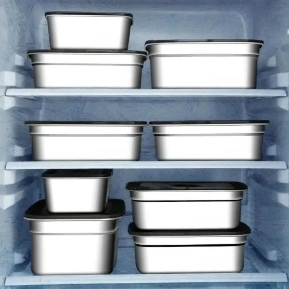 Multipurpose 316 Stainless Steel Lunch Box Leak-proof Rectangular Food Storage Box Sealed Microwaveable Food Container Camping