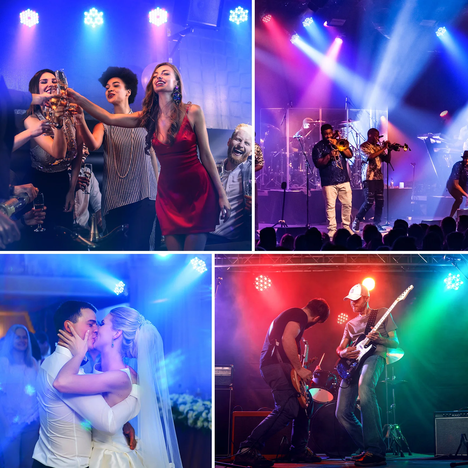 4PCS 36LEDs Par Lights RGB Par Projector Club Lights Remote Control Stage Effect Lighting for Disco Party Bar Theater Live Show