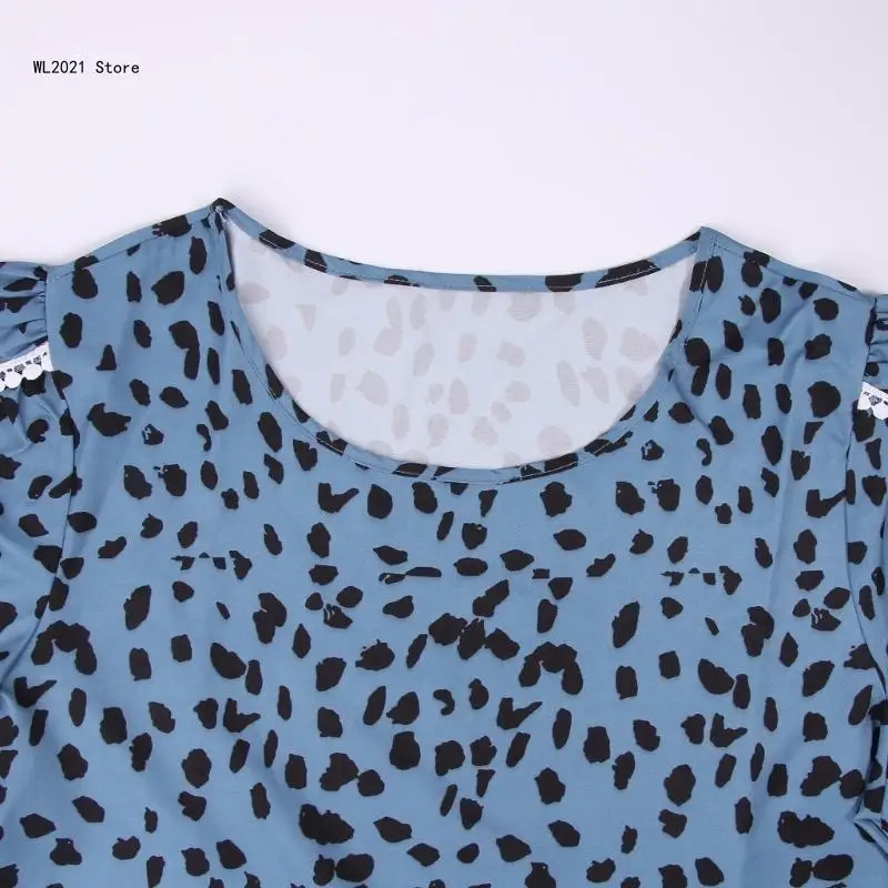 Hauts pour femmes col rond été pétale manches courtes t-shirts décontractés t-shirts mignons en vrac