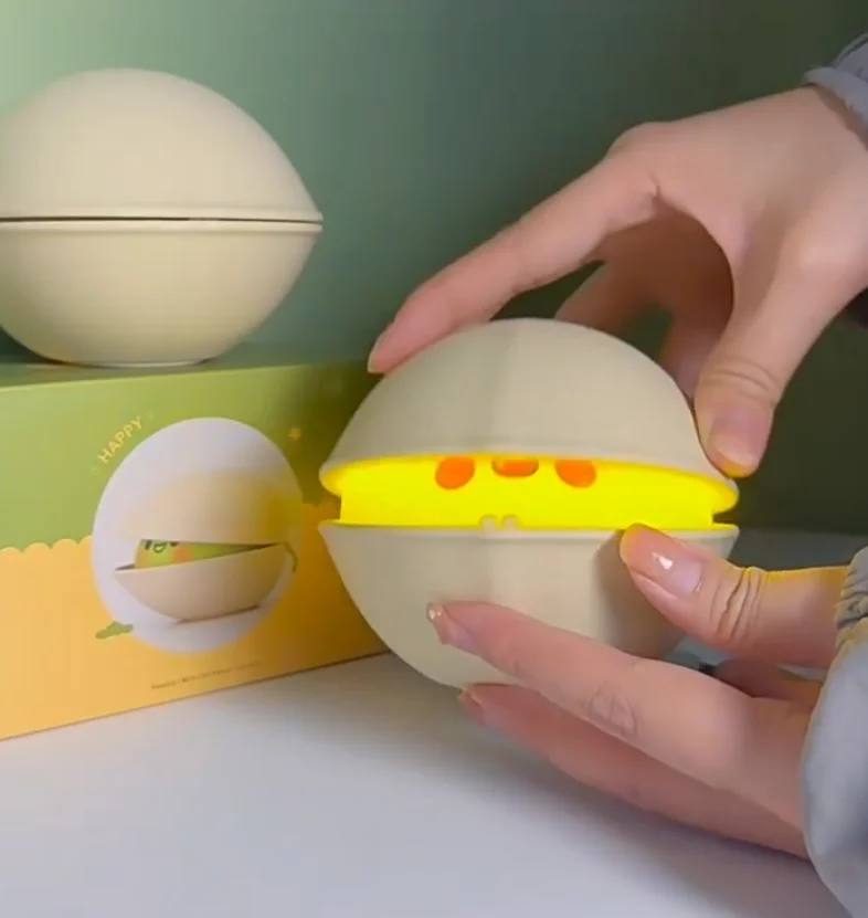 

Super Cute Pistachio Night Light BPA Free Silicone Bedside Lamp Usb Charging Dimmable Timer BedroomTouch Nightlight Baby Gift