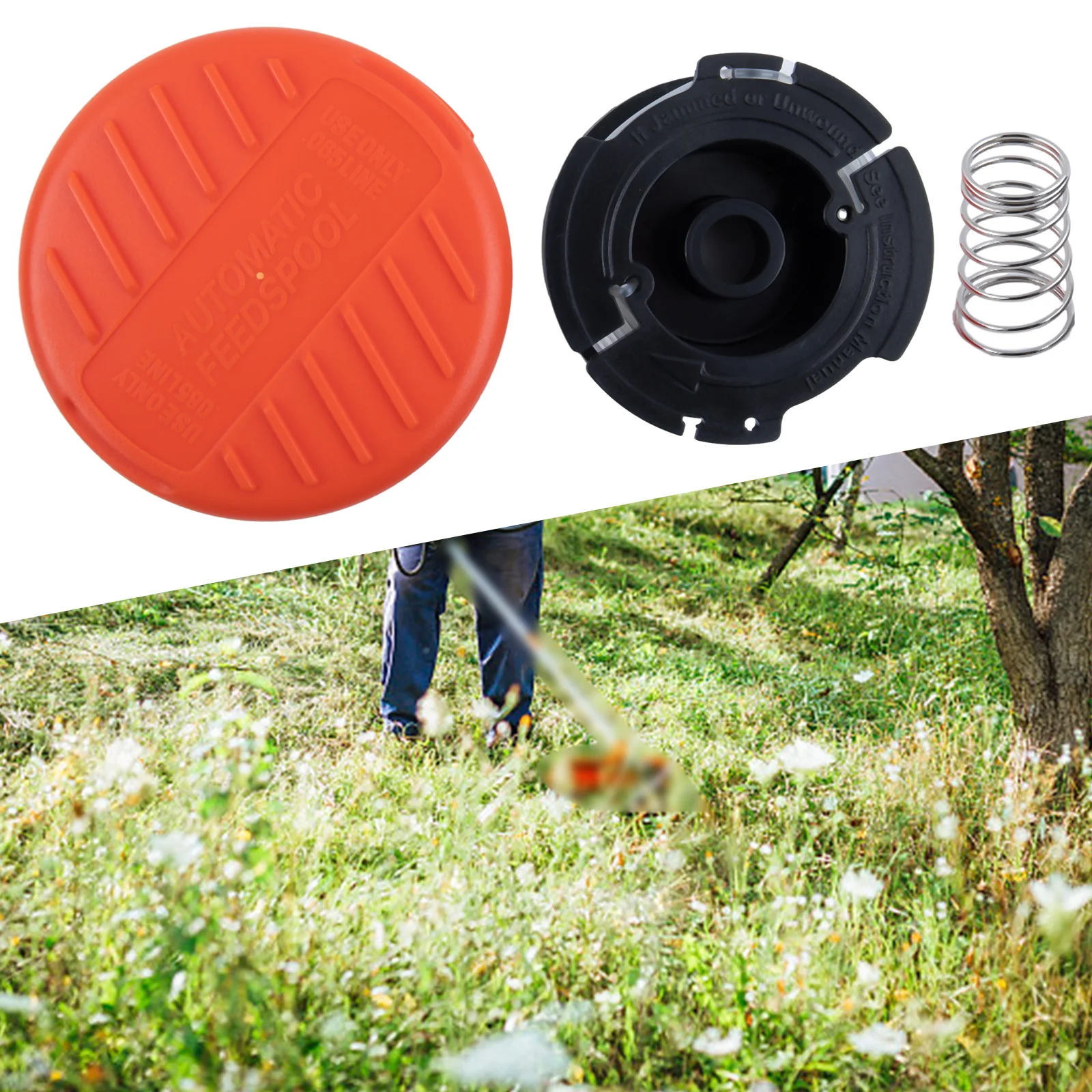Factory Wound AF100 Replacement Spool Line And Cap RC100P For Black&Decker Trimmers 30 Feet Of 0 065 Inch Diameter Line