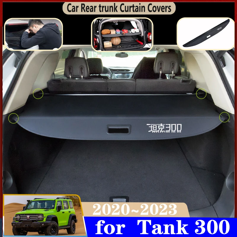 

Car Trunk Curtain For Tank 300 GWM Car Accessories 2020 2021 2022 2023 Trunk Covers Rear Curtain Retractable Space Accessories