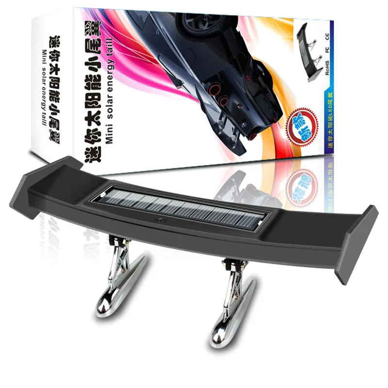 

Mini Solar Car Rear Spoiler Tail Light Universal 12V LED Flashing Warning Waterproof Wing with Smart Sensor Modified Accessories
