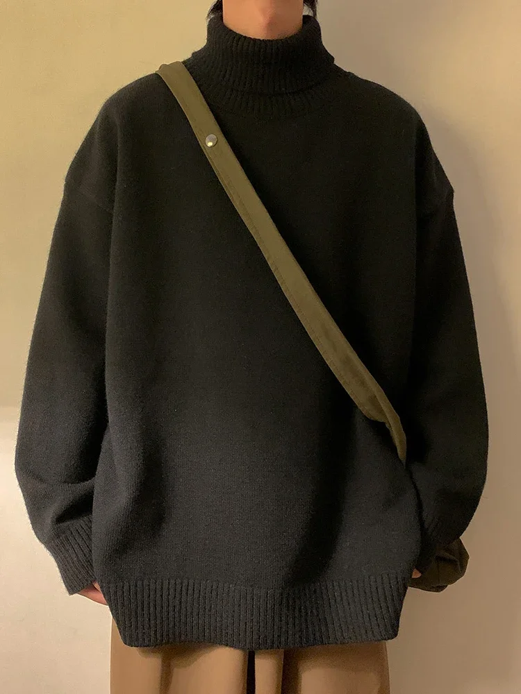 

Nice Turtleneck Men's Sweater Autumn New Knitted High Neck Pullover Streetwear Comfortable Fitness Tops Clothing Knitwear