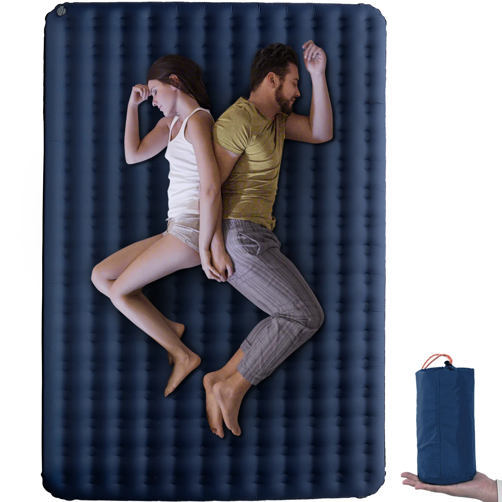 YJQ thickened double outdoor inflatable bed wild camping tent portable lunch break inflatable mattress