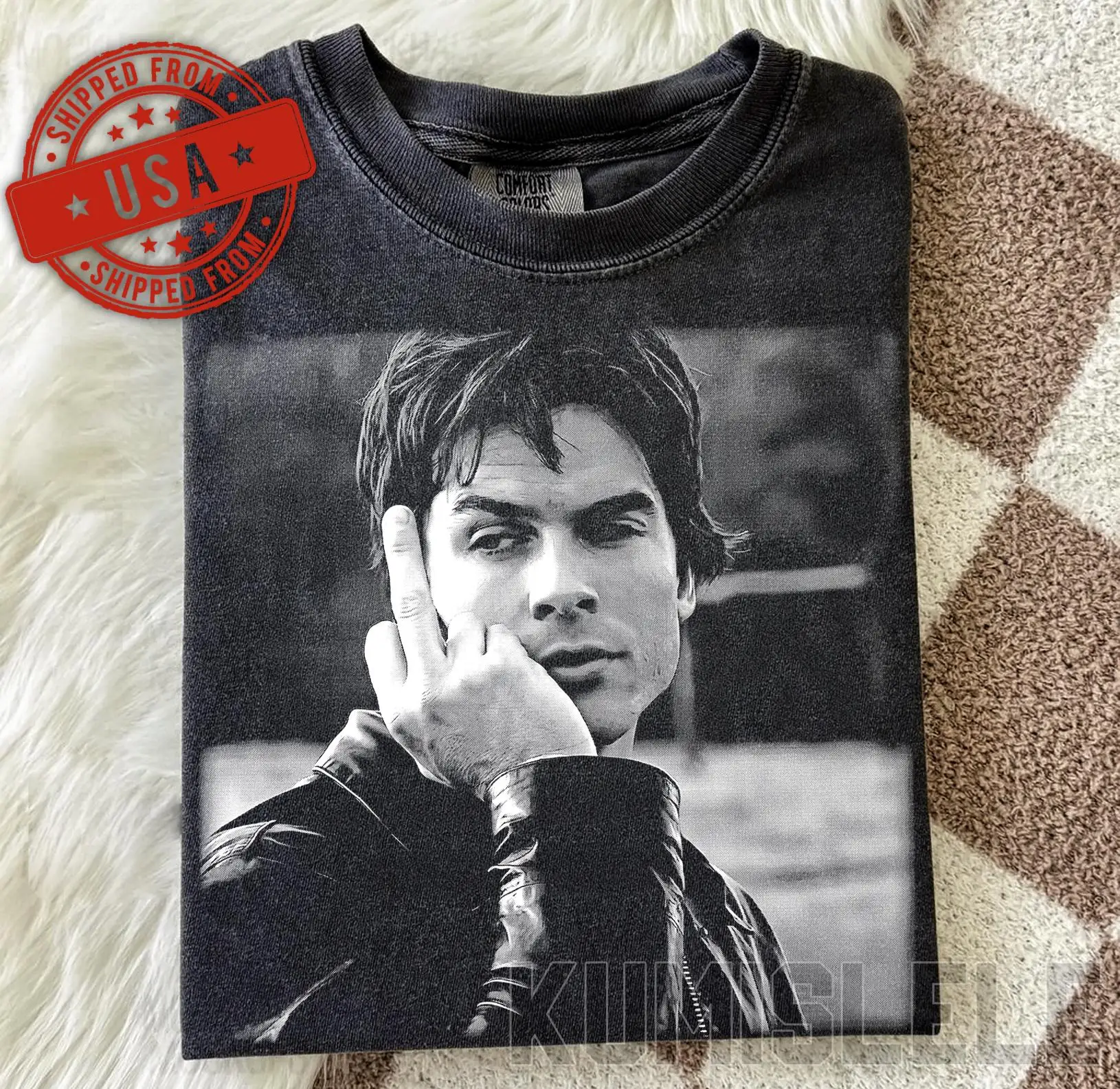 Damon Salvatore Vintage Shirt, Ian Somerhalder Graphic Tee, Retro 90s Vampire Diaries Tshirt Tee, Salvatore Brother T-shirt