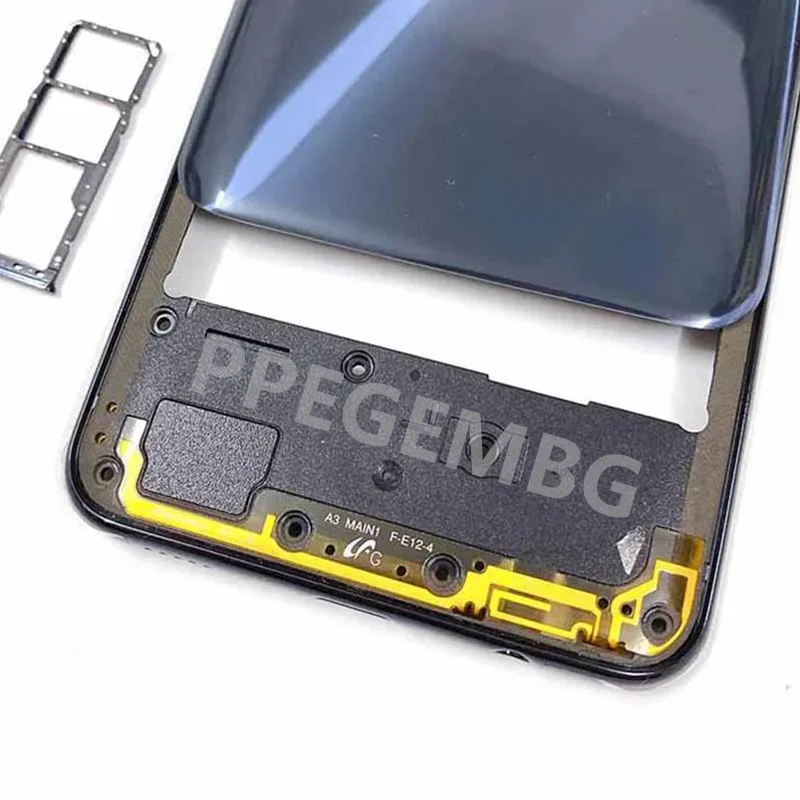 Carcasa de Marco medio para Samsung Galaxy A30, A305, carcasa de batería, tapa de carcasa, Panel trasero, cámara, ranura Sim de vidrio, nuevo