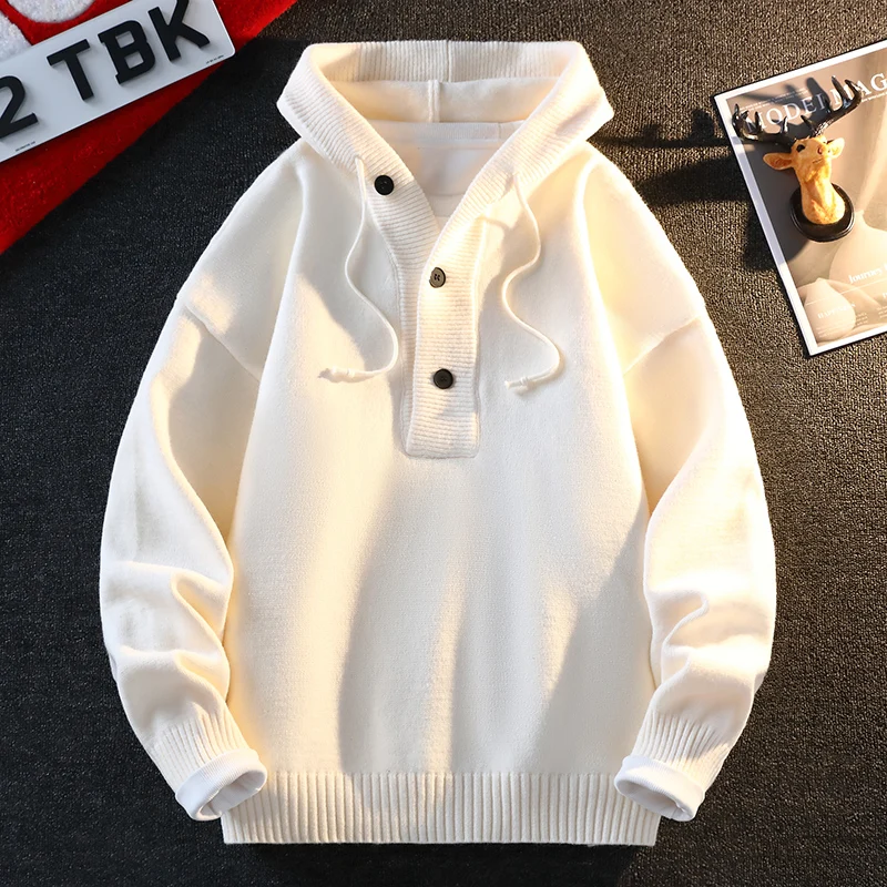 2024 winter new arrival korean style thicken mens warm sweater men fashion hooded sweaters Men's wool pullovers male M-4XL