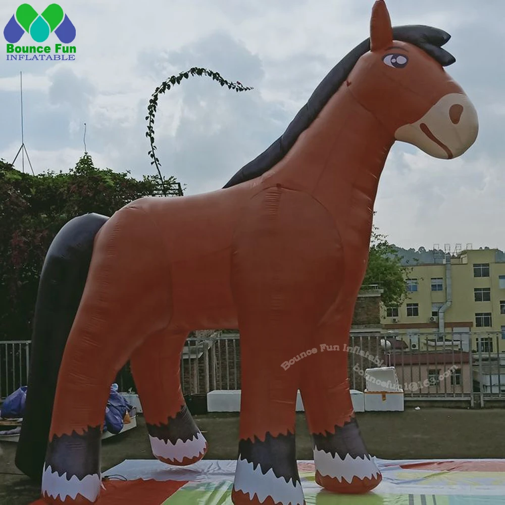 

Most Charming Brown White Giant Inflatable Horse With Blower,Flying Horse Animal Toy Pony For Advertising