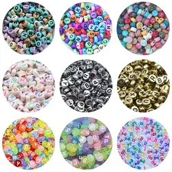 100/200/300/500pcs Acrylic Mixed Color Alphabet Beads Spacer Letter Beads For Jewelry Making Handmade DIY Bracelet Necklace