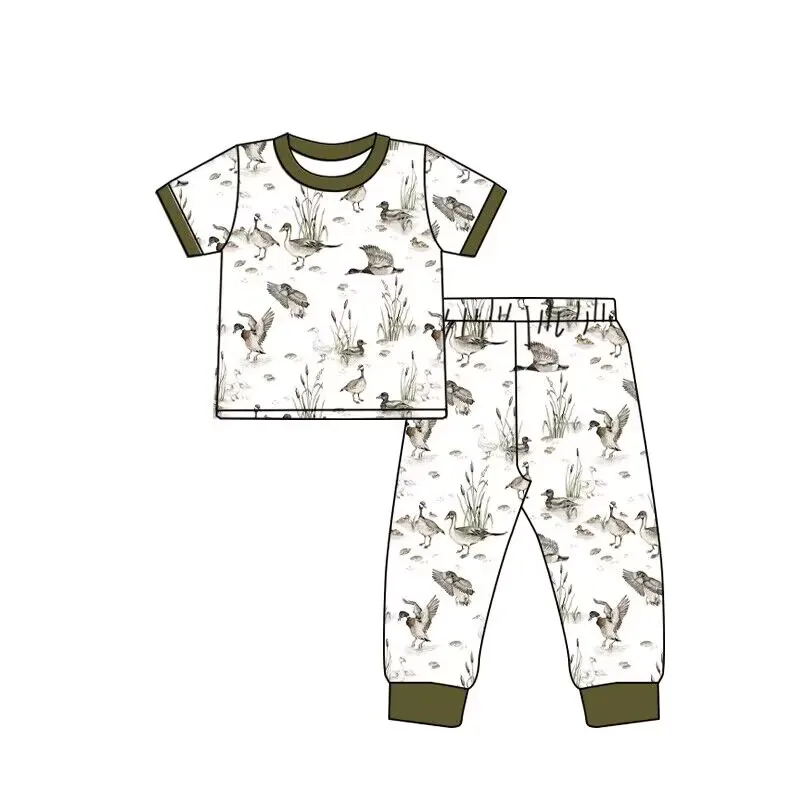 Hunting Set Wild Duck Pattern Long Sleeve Set Short Sleeve Suit Jumpsuit Newborn Baby Clothes Kids Clothes Wholesale