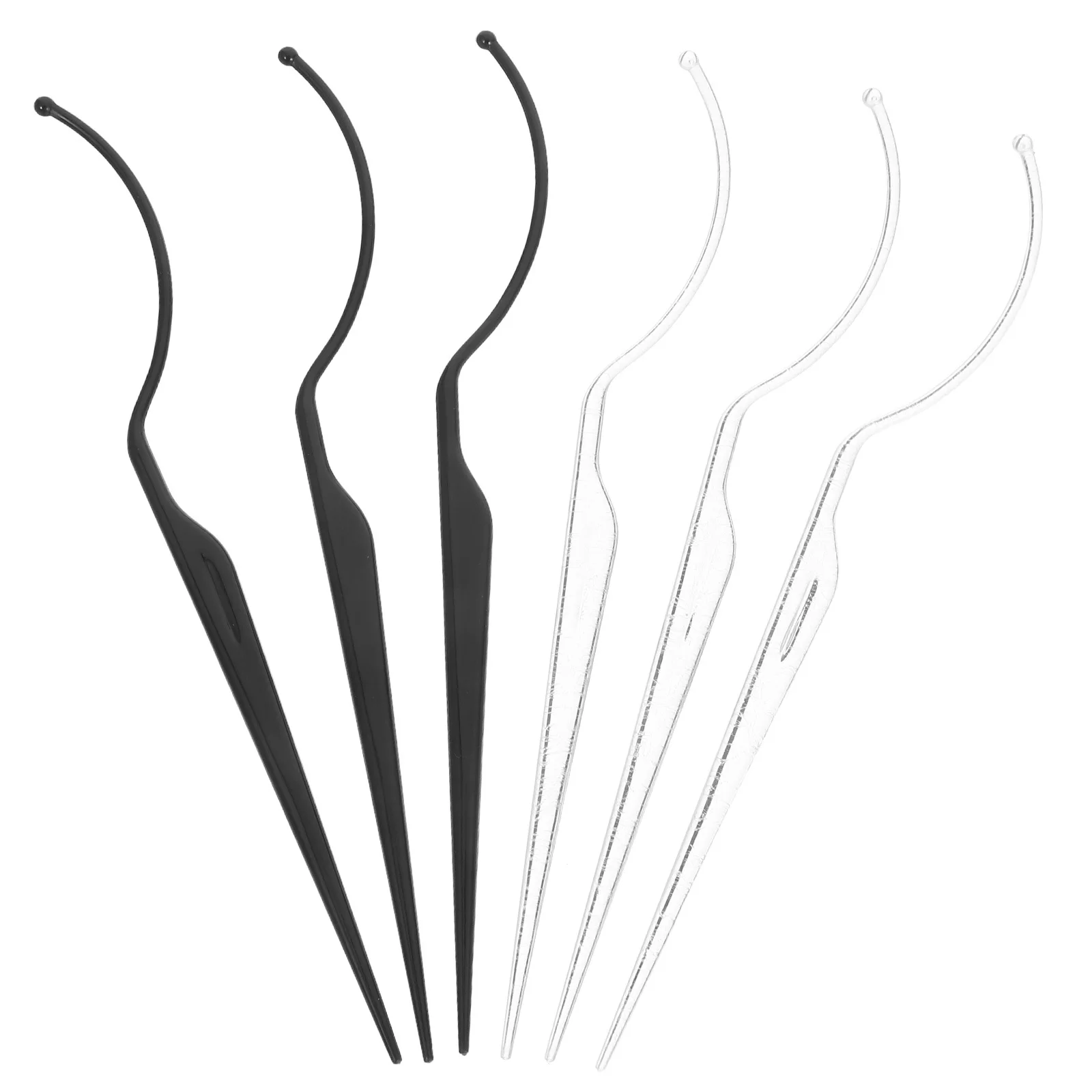 

6Pcs Adjustable Fake Eyelash Display Rack Sturdy Eyelash Auxiliary Tool Safe Plastic Material Black Transparent Home Use