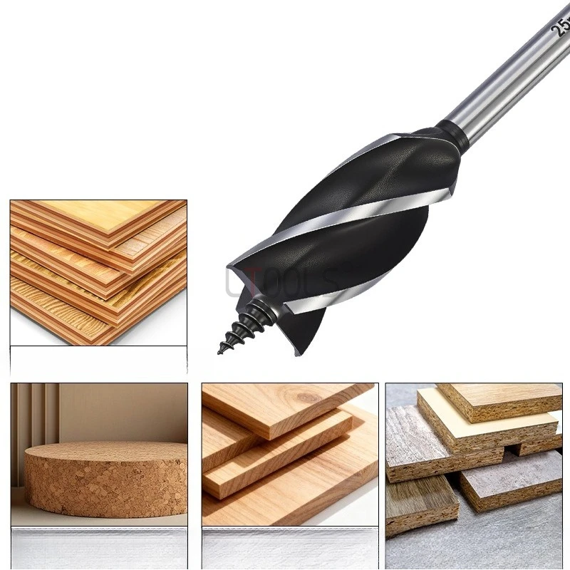 

Деревообрабатывающая дрель с шестиугольной ручкой, прочная четырехлопастная удлиненная опорная роликовая дрель, спиральная канавка, открывалка для дверных замков, набор из 8 предметов