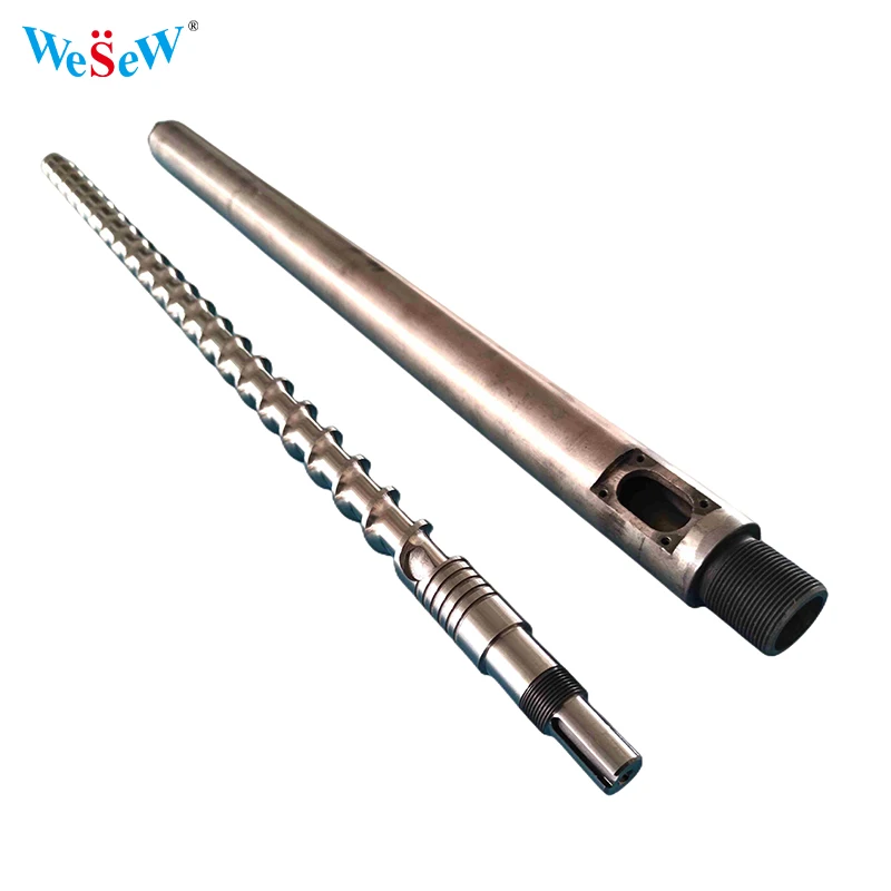 Customized Design 30mm Diameter 825mm Length Injection Molding Screw Kit with 770mm Barrel Nozzle