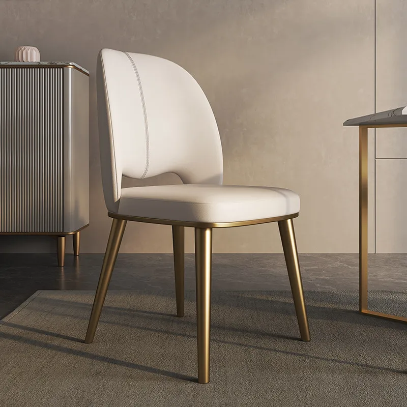 Metal Nordic Dining Chairs Upholstered Restaurant Living Room Dining Chairs Comfortable Relaxing Sillas Comedor Home Furniture