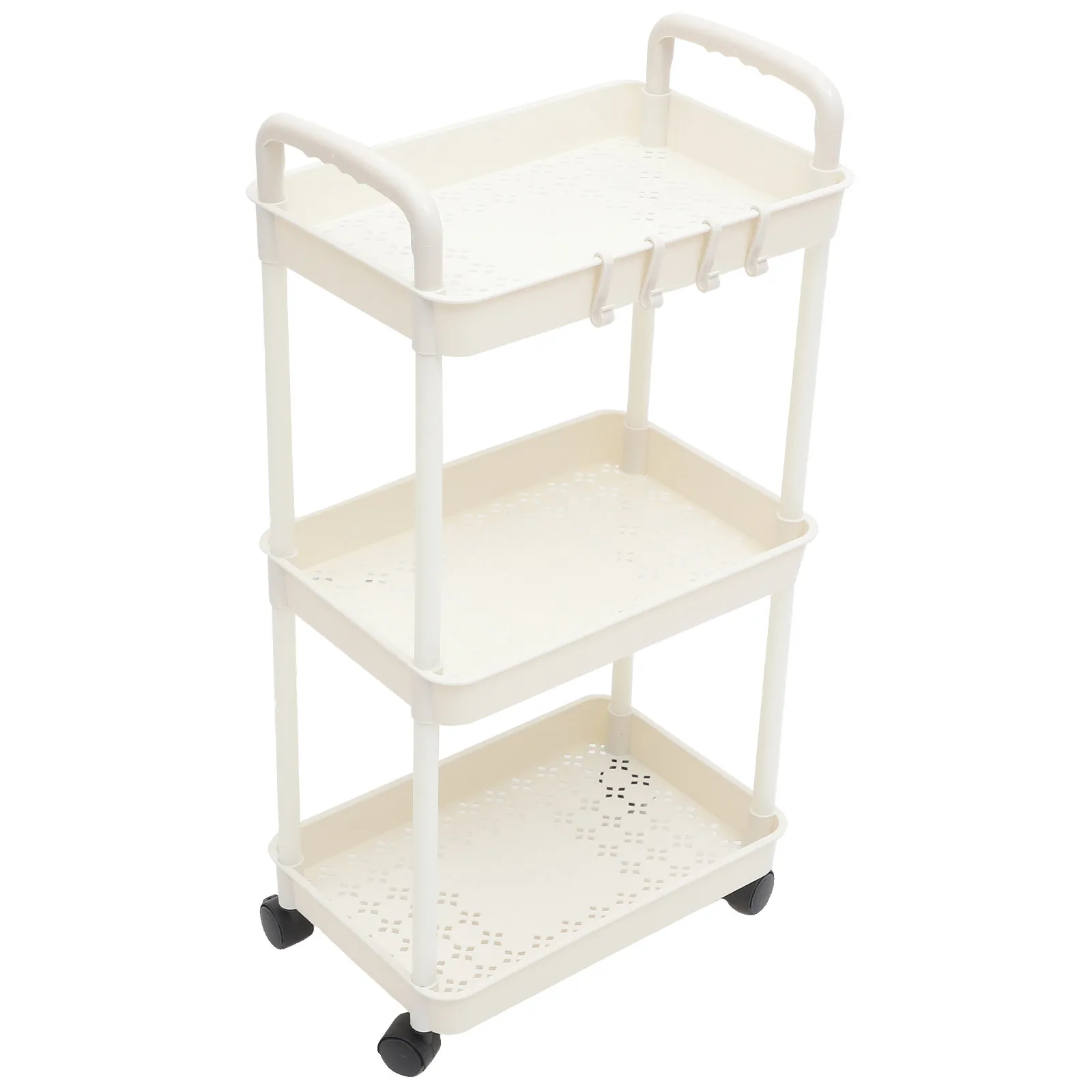

Rolling Storage Cart 3 Tier Trolley with Wheels Multi-Level Organizer for Home Kitchen Pantry Bathroom Balcony Utility Storage