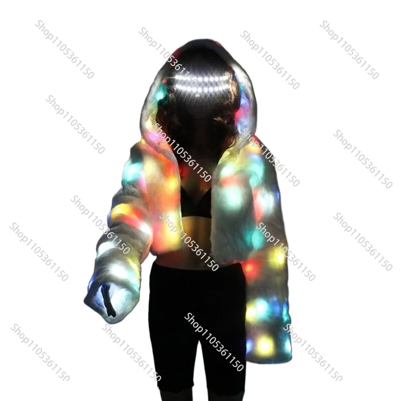 Color LED luminous clothing women's clothing Douyin annual meeting stage dancing fluorescent flash jacket dancing performance