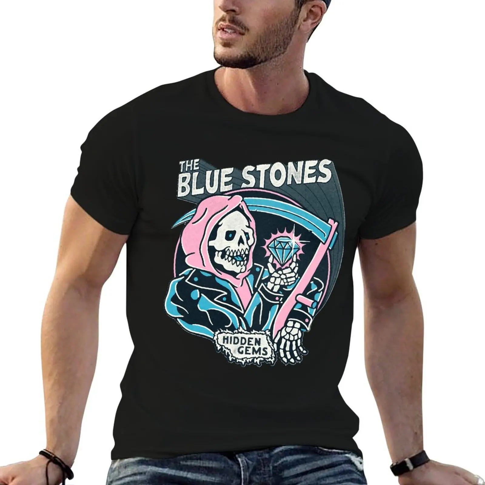 The blue stones - Hidden Gems - logo T-Shirt t shirts designer funny t shirts cotton man graphic t shirt T-shirt
