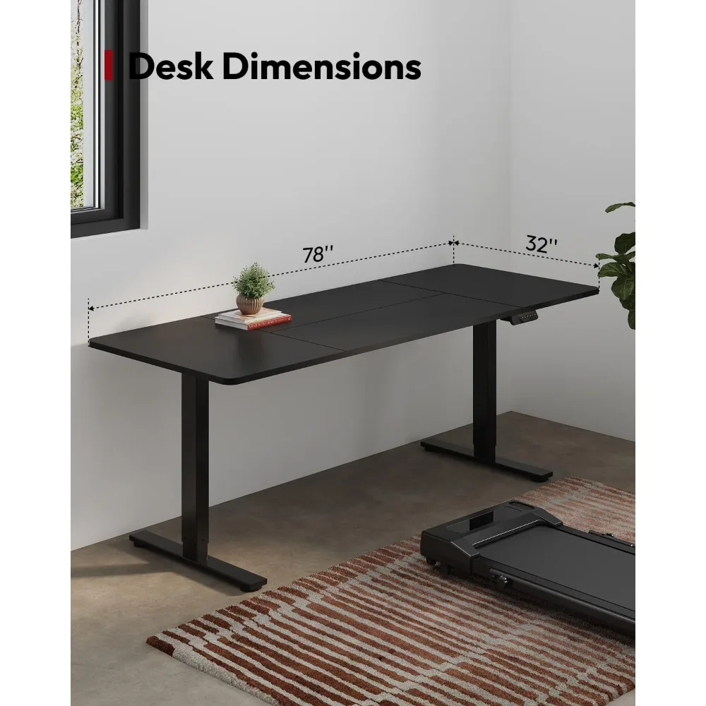 مكتب قائم بارتفاع قابل للتعديل مكتب كهربائي 79 × 32 بوصة حامل مكتب منزلي مع لوحة لصق #3