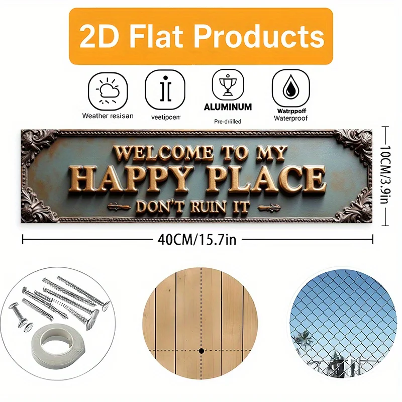 2D Vintage Aluminum Sign 