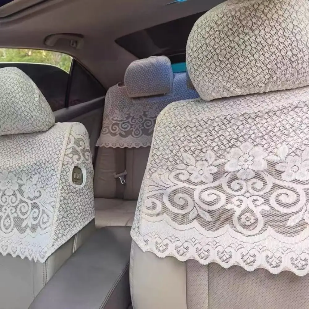 7-teiliger bestickter Autositzbezug aus Spitze, atmungsaktiver halber Autositzbezug, universell passend für Toyota Corolla. – Detail 5