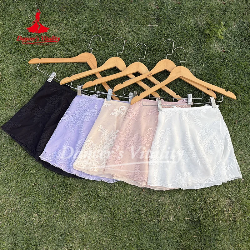 バレエダンスショートスカート女性のセクシーなレースチュチュスカートヨガバレエアート試験練習服女の子ダンストレーニング服