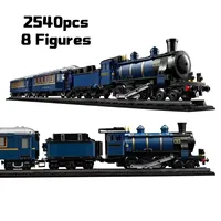 Deas The Orient Express Train Rebrickable Built MOC 21344 Luxury Travel Locomotive Model Bricks Toys For Kids Christmas Gift