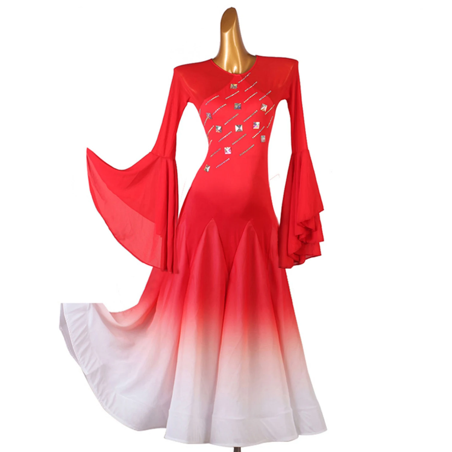 Vestidos de vals de salón, ropa de baile flamenco estándar, Ropa de baile moderna, disfraz de Jazz, ropa de estilo coreano, D1440