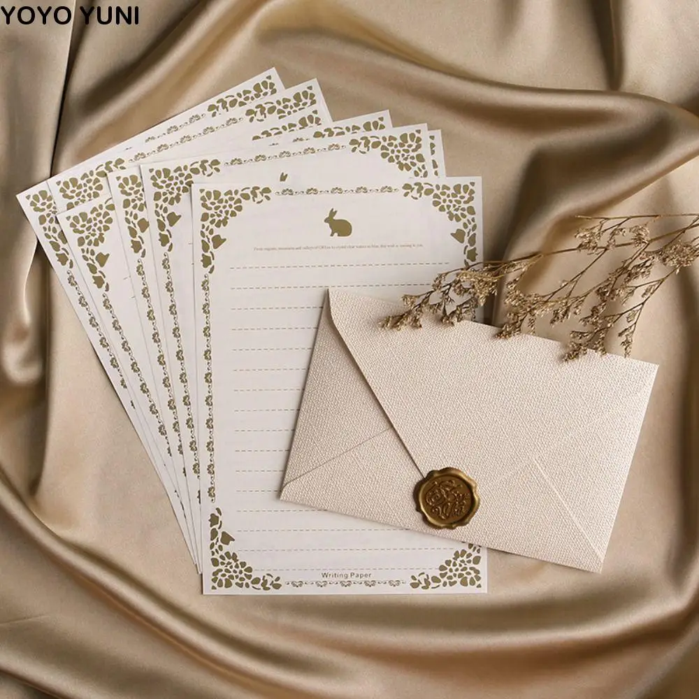 10 個のリネンテクスチャレトロ封筒シンプルな招待状カード祝福感謝封筒シーリングワックスステッカー付きロマンチック