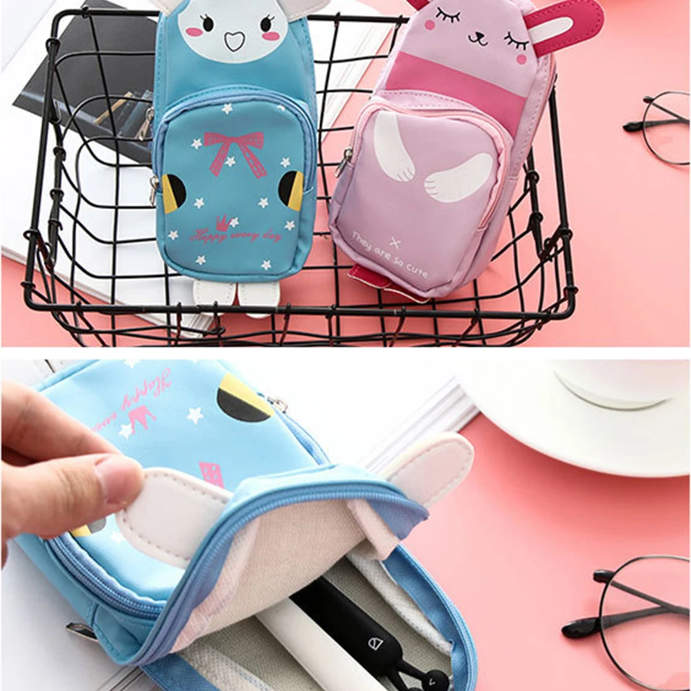 

Cute Fashion PU Pen Bag Storage Case Pencil Organizer Large Capacity for Kids with Cartoon Pattern