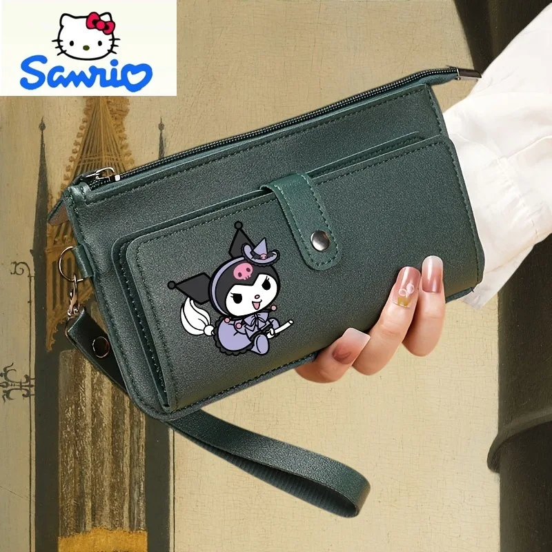 Sanrio Fashion Women's Multi functional Storage Card Bag, Cute Cartoon Hello Kitty Long Edition, Hand in Hand for Pocket Wallet