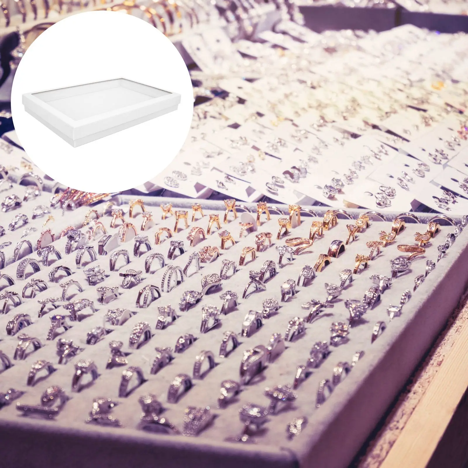 Ring Box slots White Paper ganizer Transparent Window Ear Stud Case Jewelry Display Storage Transparent Window Ring Box Packing