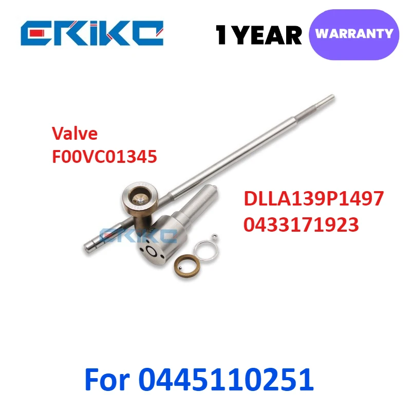 

Ремкомплекты дизельных форсунок DLLA139P1497, наконечник форсунки 0433171923, клапан F00VC01345, топливная форсунка для 0445110251 0 445 110 251