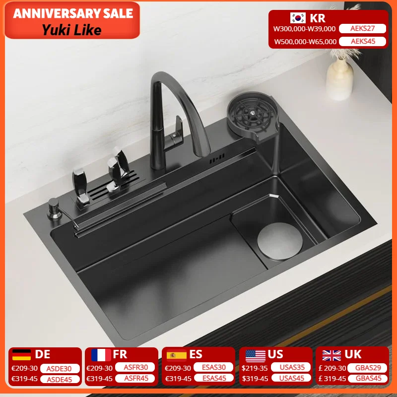 

kitchen sink 304 Stainless Steel Topmount Sink With Knife-Holder Multifunction Single Bowl Wash Basin For kitchen Renovation