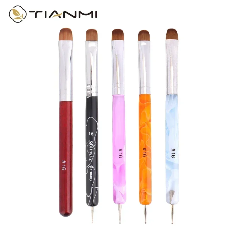 TIANMI Kolinsky French Nail Art Brush Dotting Tool Acrylic Nail Art for Professional Manicure Cuticle Clean Up Design Nails