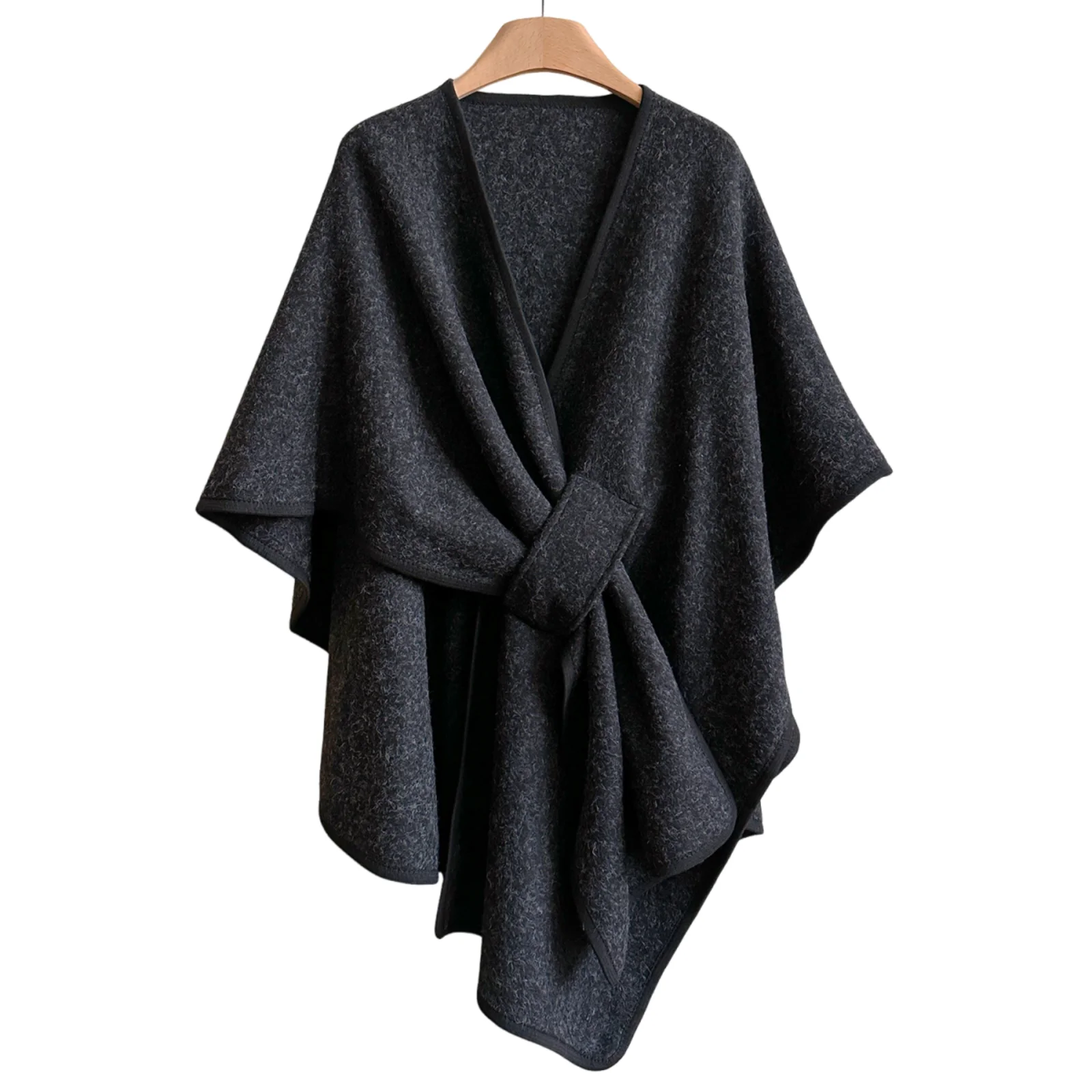 Breathable Solid Color Scarf External Cardigan Poncho Decke Delivers Fashionable Warmth With Exquisite Workmanship