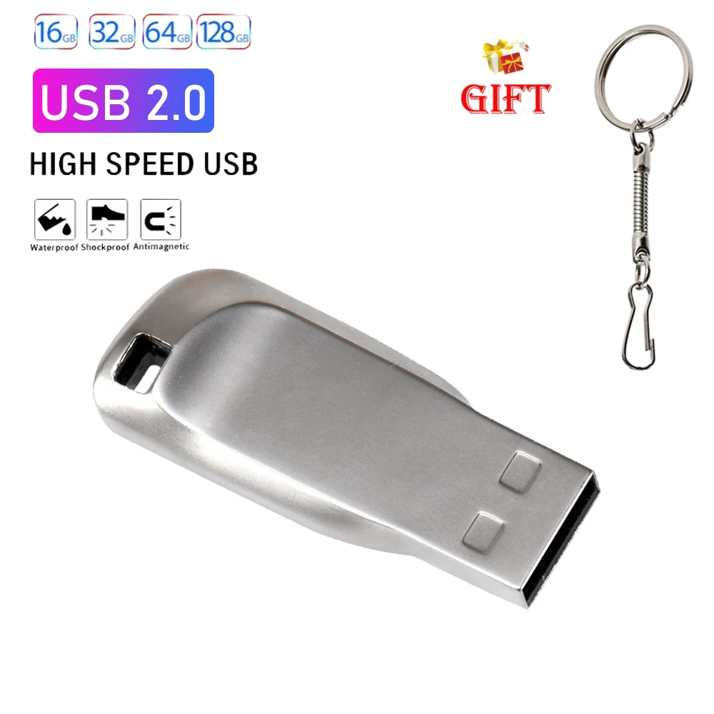 

USB 2.0 Flash Drive Metal Pen Drive Thumb Mini Memory Stick Key Chain USB Stick Creative Gift Pendrive for Laptop U Disk 64GB