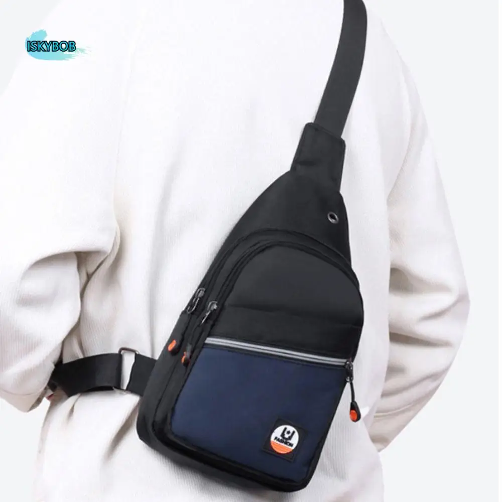 

Oxford Cloth Men's Chest Bag Multipocket Single Shoulder Outdoor Waist Bag Adjustable Strap Large Capacity Sports Walking Bag
