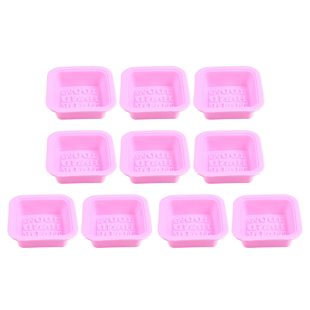 

10 Pcs Soap Molds Flexible Reusable Silicone DIY Tools Chocolate Cake Geometric Microwave Safe Dishwasher Nonstick