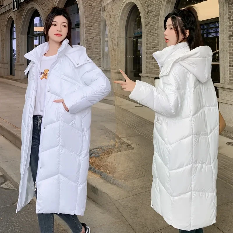 2023 New Women Winter Jacket Women Cotton Padded Jacket Korean Loose Hooded Cotton Coat Long Parkas Loose Oversize Outwear