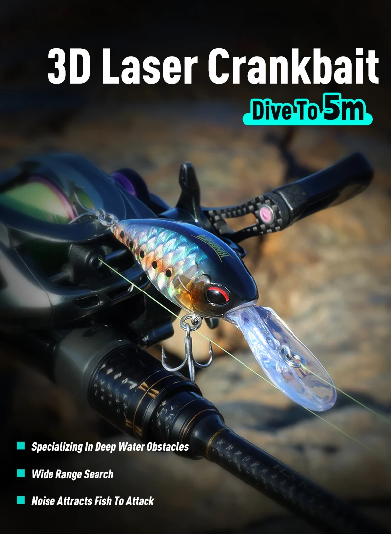 Kingdom Floating Crankbaits Minnow 6 g 6,5 g 10,5 g Geräusch künstliche harte Köder 3 Arten Lippenbarsch Hecht Forelle Süßwasser-Angelköder – Detail 3