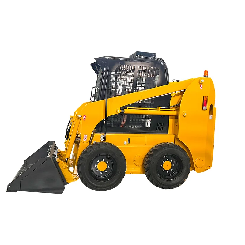 Small Skid Steer 4 In 1 Combination Bucket With Forks Diesel Powered Compact Loader For Farm Estate Maintenance Work