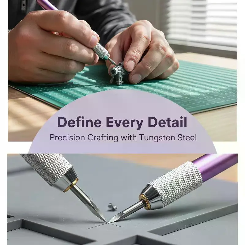Model Metal Triangular Curved Engraving Tool For Making Scraper C-Surface Line Carving