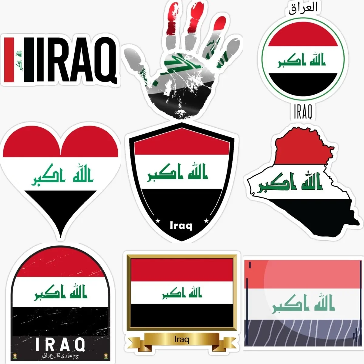 

Iraq Flag Map Eagle Emblem Vinyl Stickers for Motorcycle Helmet Laptop Off-road Car Door Table Fridge Camper Bicycle Wall Boat