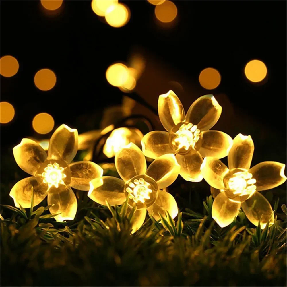 Luci solari a forma di fiore di ciliegio a LED Luci decorative da giardino per festival impermeabili per esterni Matrimonio Compleanno