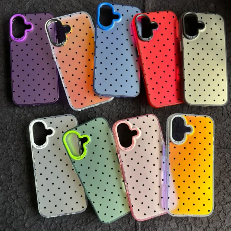 Spotted pattern suitable for iPhone 16 Pro, iPhone 15 14 13 12 Pro Max anti fall and anti-collision phone protective case